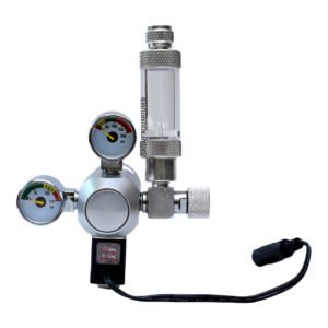Dual Gauge CO2 Regulator with Solenoid Valve + Bubble Counter Mini