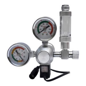 Dual Gauge CO2 Regulator with Solenoid Valve + Bubble Counter Regular