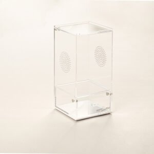 REPTI ZOO Magnetic Acrylic Reptile Terrarium, Transparent Tarantula Spider Enclosure Micro Breeding Box (20 × 10 × 10 cm)