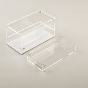 REPTI ZOO Magnetic Acrylic Reptile Terrarium, Transparent Tarantula Spider Enclosure Micro Breeding Box 20.3 × 10.2 × 10.2 cm