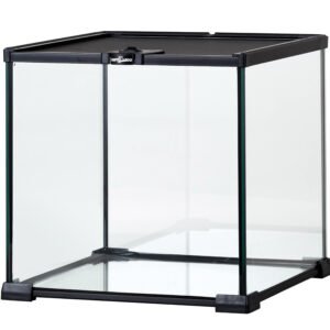 REPTIZOO Mini Reptile Glass Terrarium Tank | Black (31 × 31 × 30 cm) AK10B