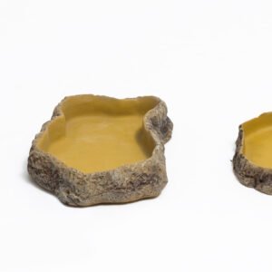 REPTIZOO Reptile Food & Water Dish | Natural Resin Feeding Bowl for Terrariums