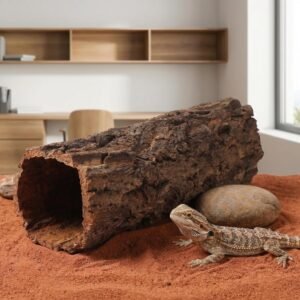 Reptile Hide Cave Bark Log – Natural Coffee Wood Terrarium Hideout for Snakes, Geckos, Lizards & Spiders